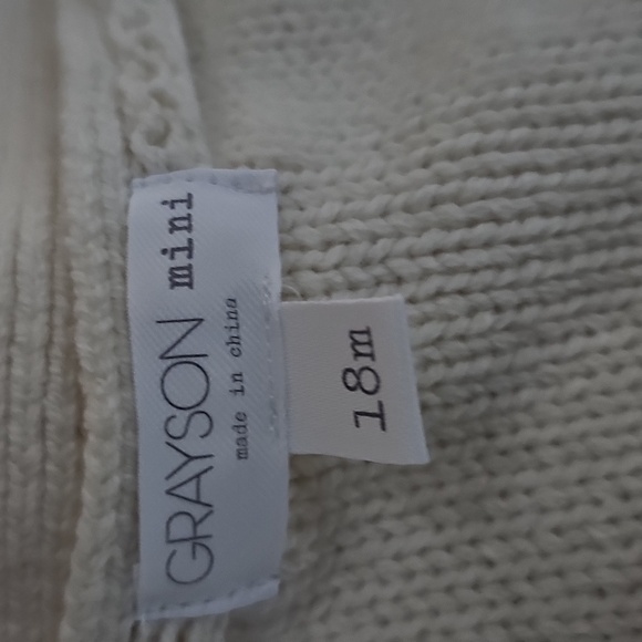 Grayson Mini Baby Baby Cable Knit Top & Bottom Set Cream Cozy Matching 18 Months - Picture 10 of 11